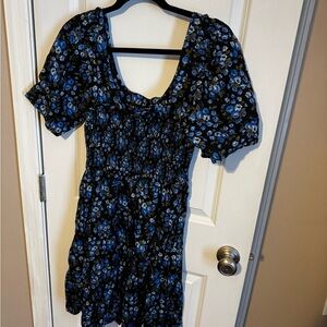 Floral Puff Sleeve Mini Dress
